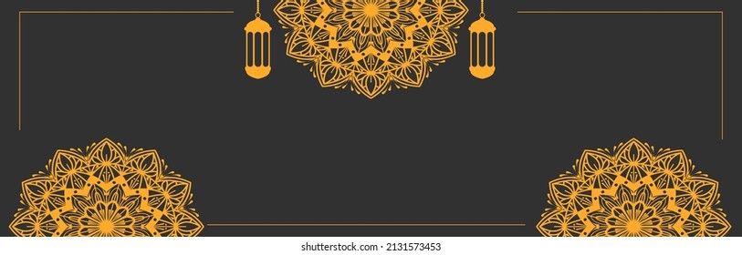 islamic background vector graphics with arabic mandala ethnic elements for eid, ramadan kareem, muharram or eid mubarak banners