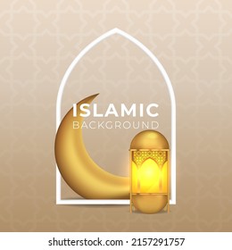 Islamic background vector with ornaments and pattern
