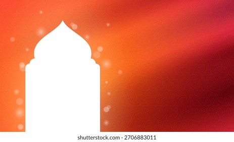 Fondo islámico con arco de mezquita blanco y diseño de efecto de luz bokeh. fondo islámico para Plantilla de vacaciones islámicas