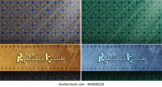 Islamic backgrounds set for Ramadan Kareem muslim holiday, Vector illustration Eps 10