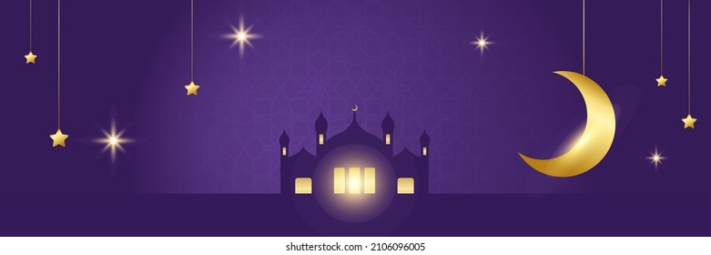 Islamic banner background design for Ramadan Kareem