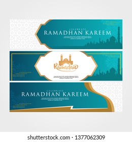 Islamic banner background Ramadan Kareem - Vector