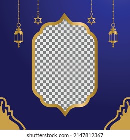 Islamic banner background template with placeholder photos