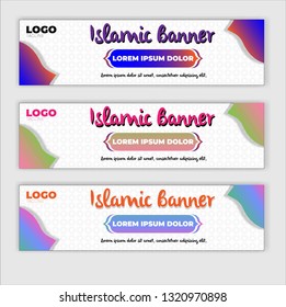 Islamic banner with colorfull and simple