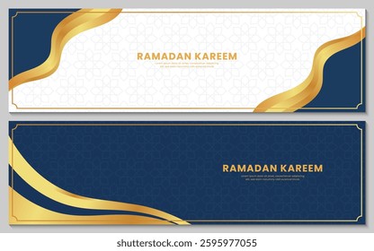 Islamic banner decoration Ramadan kareem banner set design