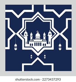 Banner islámico o plantilla de fondo de publicación de medios sociales de Eid