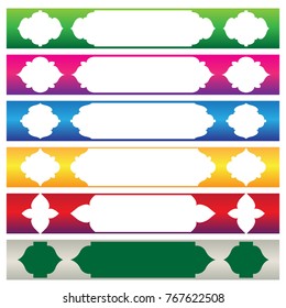 islamic banner vector drawn set