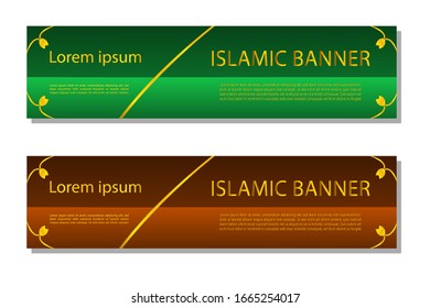 Vector islámico de banderas con diseño moderno y elegante
