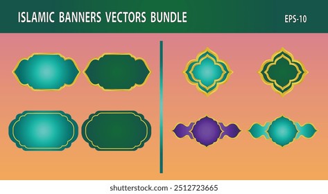 Islamic Banners Bundle EPS vector with intricate Islamic patterns and elegant designs. Ideal for promoting religious events, festivals, and cultural celebrations.