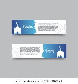 Islamic banners design with arabic text of ramadan kareem