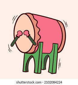 Bedug islámico con ilustración vectorial de colores dibujados a mano