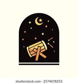 Islamic bedug icon at night