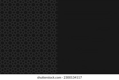 Islamic black design background for greeting card, business card.