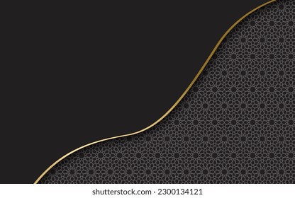 Islamic black design background for greeting card, business card.