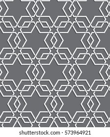Islamic black and white pattern. Seamless vector geometric background in arabian style