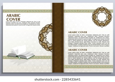 islamic book cover with arabic ornament in the various color and design