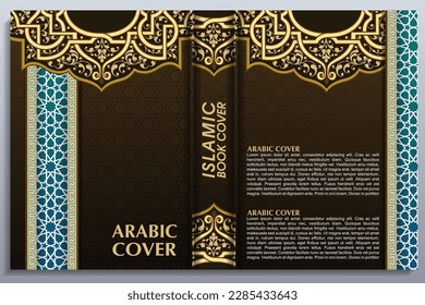 islamic book cover with arabic ornament in the various color and design