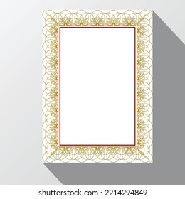 Islamic book cover. Decorative vintage frame or arabic border cover design. traditional ornament.