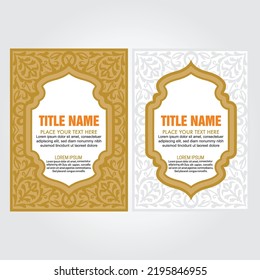 Islamic Book Cover Design, Vector Design, Title Cover, Floral Design, Illustration 
