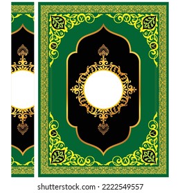 Islamic Book Cover floral Design in Different color, School book cover design Vector open file