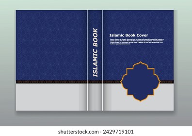 Islamic Book cover template Arabic style ornaments background