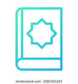 Islamic Book Icon With Gradient Style Vector
