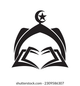 Islamic book icon logo symbol,illustration design template.