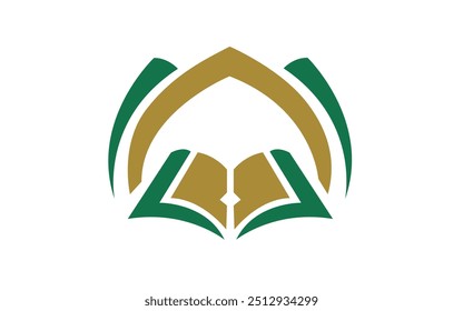ícone de livro islâmico ou design de logotipo minar 