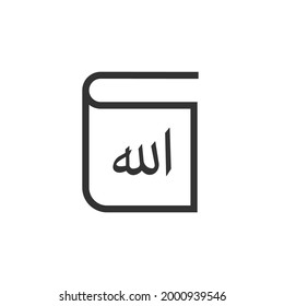 Islamic book Koran icon isolated on white background. Religion symbol modern, simple, vector, icon for website design, mobile app, ui. Vector Illustration