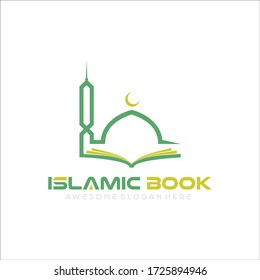 Islamic Book Logo, Islamic Learn Logo, Islamic Education Design Concept