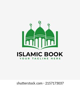 Islamic book logo vector design template, Islamic knowledge logo element