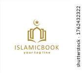 islamic book. Muslim Learn logo, Islam learning logo template, Vector illustration	