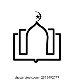 islamic book. Muslim Learn logo, Islam learning logo template, Vector illustration