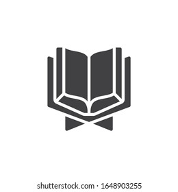Icono vectorial del Corán del libro islámico. signo plano relleno para concepto móvil y diseño web. Sagrado Corán en pie icono de glifo. Símbolo, ilustración del logotipo. Gráficos vectoriales