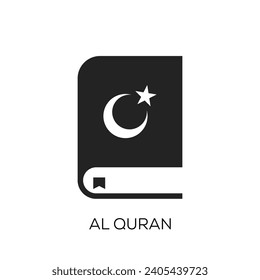 Islamisches Buch Koran Vektorsymbol. Vorlage für das Heilige Koran-Symbol