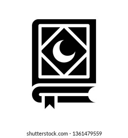 Islamic Book vector illustration, Ramadan related solid style icon