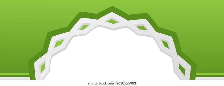 Islamic Border and Arch Shape Elements Green Gradient Style
