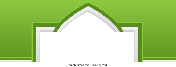Islamic Border and Arch Shape Elements Green Gradient Style