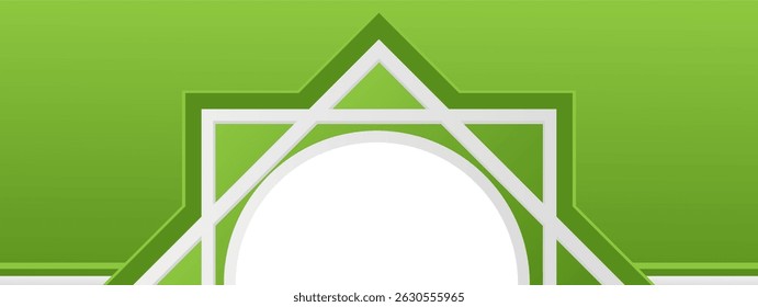 Islamic Border and Arch Shape Elements Green Gradient Style