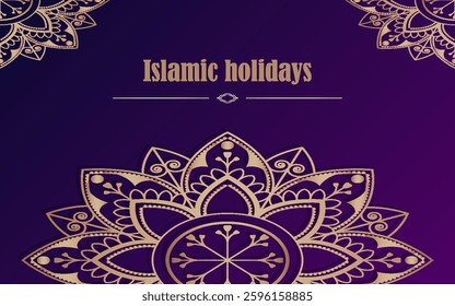 islamic border frame background with Arabic pattern for islamic holidays. template ramadhan karem, eid mubarok and others
