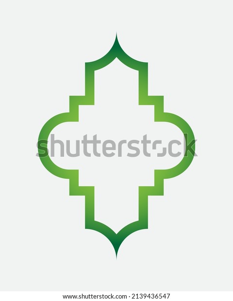 Islamic border frame, element design for\
islamic background.
