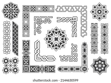 Islamic border and pattern design element vector illustration