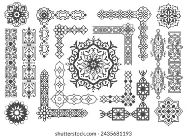 Islamic border and pattern design element vector illustration