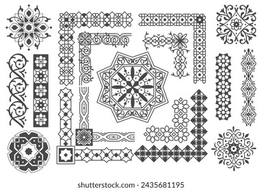 Islamic border and pattern design element vector illustration