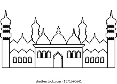 islamic building icon black and white