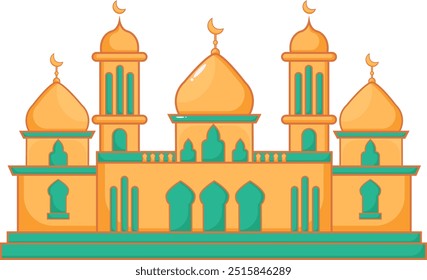 La ilustración islámica de la mezquita del edificio