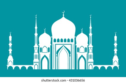 Islamic buildings. Mosques and minarets. Mosque