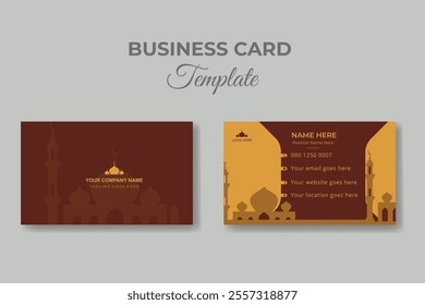 Islamic business card design premium concept