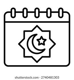 Islamic calendar icon to determine Ramadan and Eid