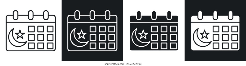 Islamic calendar icon pack for app and website ui designs.